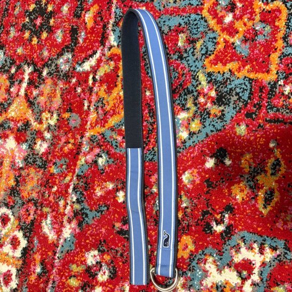 Vineyard Vines Men's D Ring Belt Webbed Adjustable Blue and White Striped Size M - Picture 2 of 3